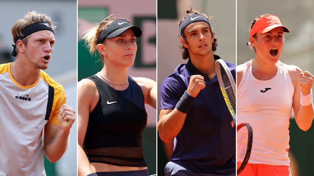 Sie überzeugten als Ungesetzte: Alejandro Davidovich Fokina, Paula Badosa, Lorenzo Musetti und Tamara Zidansek (v. li.).