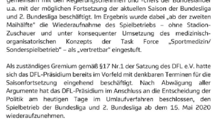 Auszug aus dem Schreiben von Christian Seifert an die 36 Klubs