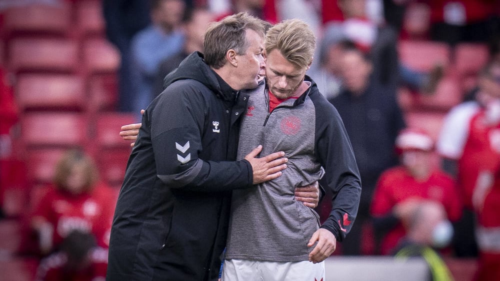 Trainer und Kapitän: Kasper Hjulmand und Simon Kjaer hatten mit der dänischen Mannschaft eine schwierige Entscheidung zu fällen.