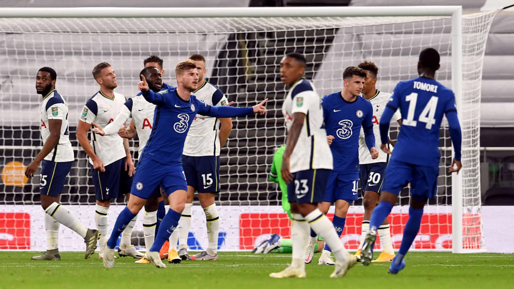 Erster Jubel: Timo Werner feiert sein erstes Pflichtspieltor für den FC Chelsea.