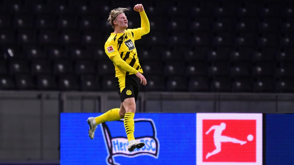 Außer Rand und Band: Dortmunds Goalgetter Erling Haaland.