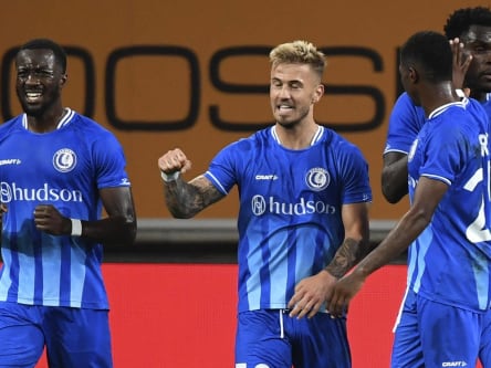 Aus in Gent: Rapid Wien scheitert knapp an KAA um Torschütze Niklas Dorsch (Mi.).