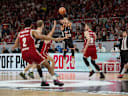 Bamberg, Deutschland 18. Mai 2026: 1. BBL Playoff Viertelfinale - 2025 2026 - Sp. 2 - Bamberg Baskets gegen Ratiopharm Ulm Im Bild: Thomas Klepeisz (Ulm) gibt den Pass in die Zone Brose Arena Bayern *** Bamberg, Germany 18 May 2026 1 BBL Playoff Quarterfinals 2025 2026 Sp 2 Bamberg Baskets vs Ratiopharm Ulm In the picture Thomas Klepeisz Ulm gives the pass into the zone Brose Arena Bayern Copyright: xFotostandx xSchmittx
