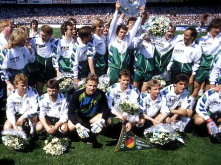 Deutscher Meister 1988: Werder Bremen um Erfolgstrainer Otto Rehhagel.