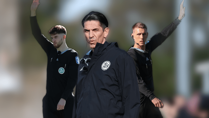 Stach, Aytekin und Petersen leiteten gemeinsam ein Bezirksligaspiel. 