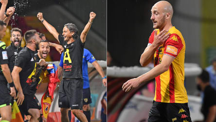 Filippo Inzaghi und Benevento jubeln über den Aufstieg, Luca Caldirola war früh vom Platz geflogen.