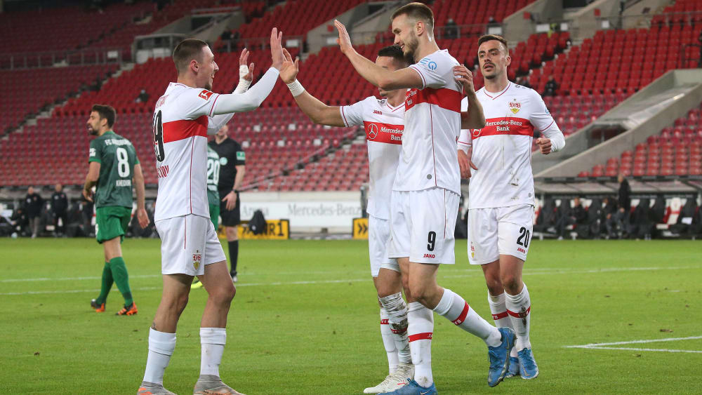Glückliche Sieger: Sasa Kalajdzic & Co. feiern den Siegtreffer.