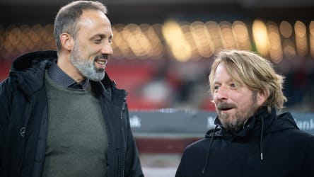 Auf einer Wellenlänge: VfB-Trainer Pellegrino Matarazzo und Sportdirektor Sven Mislintat.
