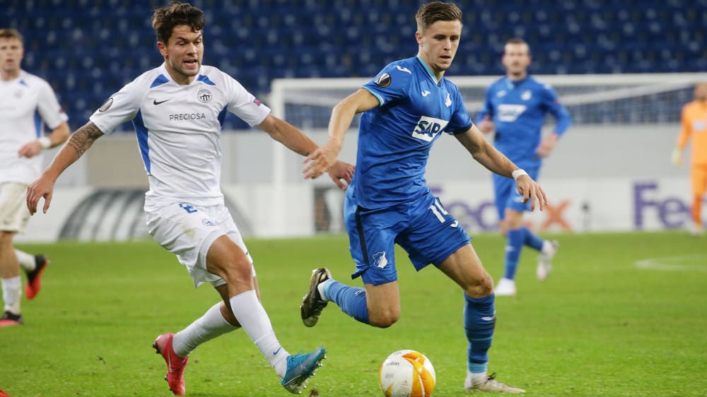 Christoph Baumgartner ist mit Hoffenheim in Liberec gefordert.