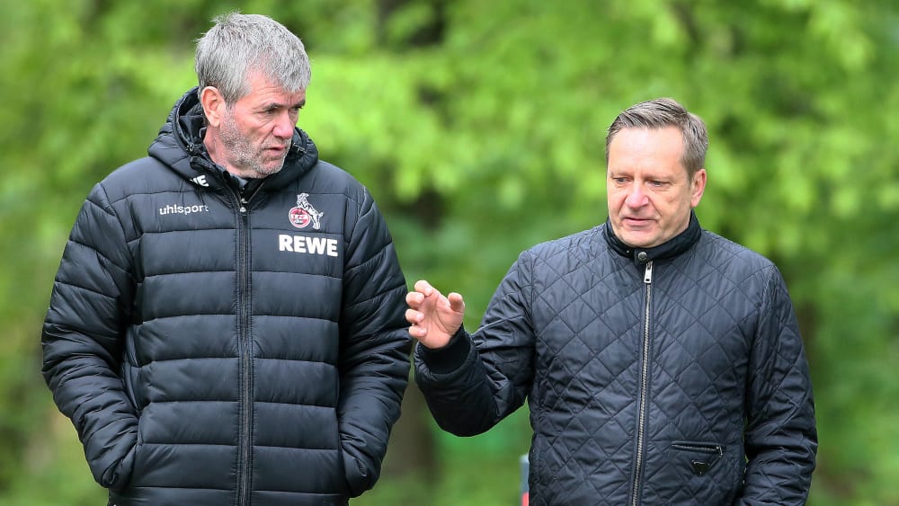 Pflegen einen engen Austausch: Friedhelm Funkel und Horst Heldt.