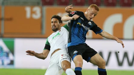 Rani Khedira duelliert sich im Zweikampf mit Sebastian Vasiliadis.