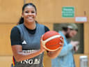 Basketball: WM, Medientraining der deutschen Basketballerinnen in der Max-Schmeling-Halle, Nyara Sabally in Aktion. Die FIBA Basketball-WM der Frauen findet vom 04. bis 13.09.2026 in Berlin statt.