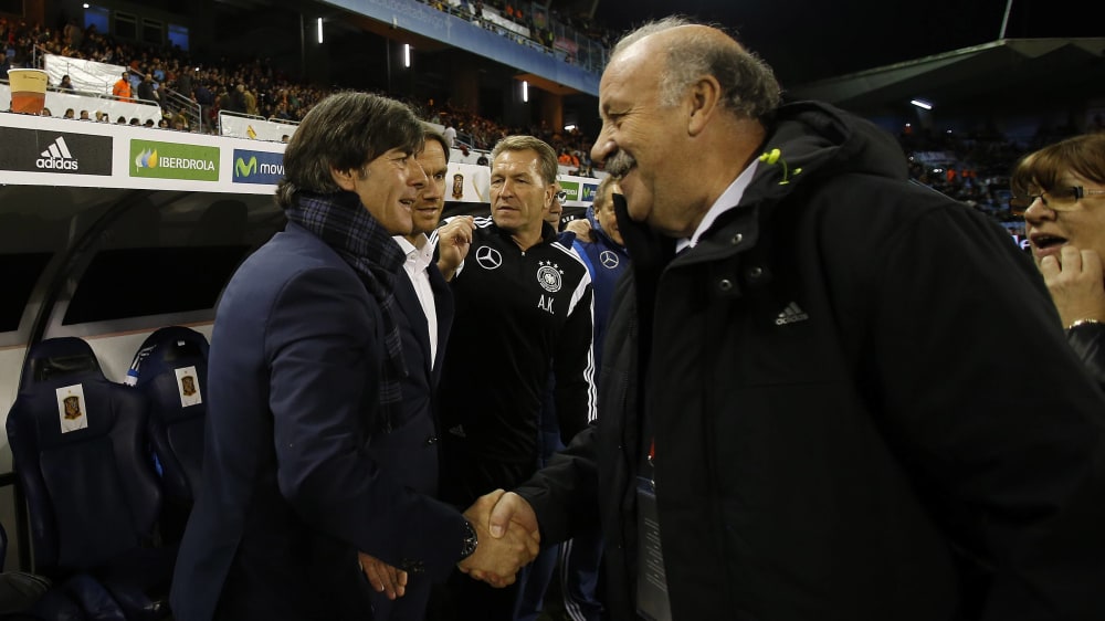 Zwei Weltmeister-Trainer: Vicente del Bosque (re.) und Joachim Löw.