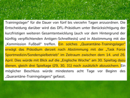 Der Auszug aus einem Rundschreiben an die Vereine, das dem kicker vorliegt.