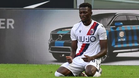 Stille Freude: Bolognas Barrow sicherte drei Punkte bei Inter Mailand.