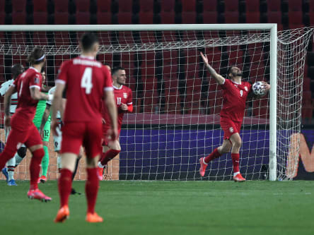 Grenzenlose Freude: Aleksandar Mitrovic (r.) bejubelt seinen Rekord-Treffer.