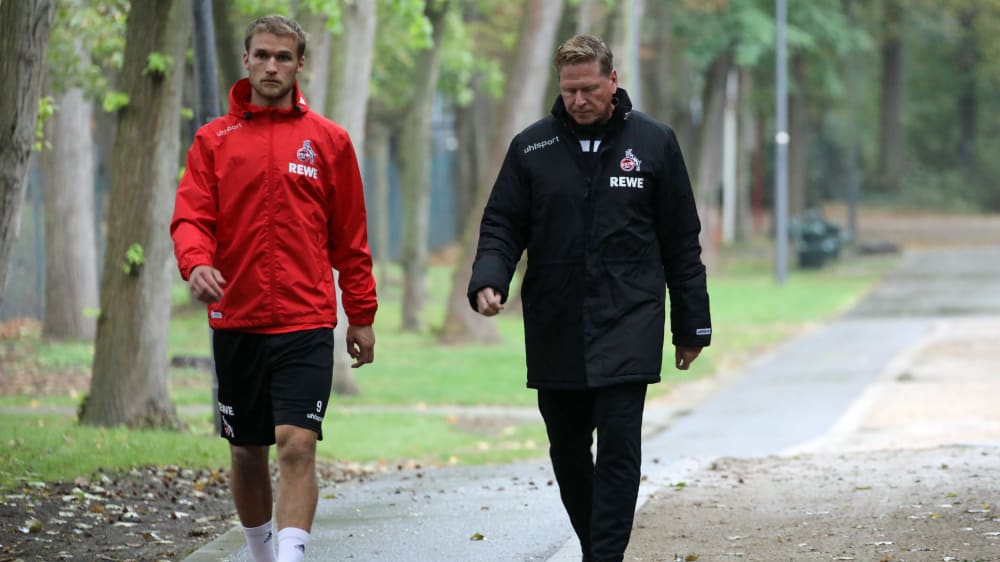 Kann er am Wochenende auflaufen? Kölns Trainer Markus Gisdol (rechts) hofft auf Sebastian Andersson.