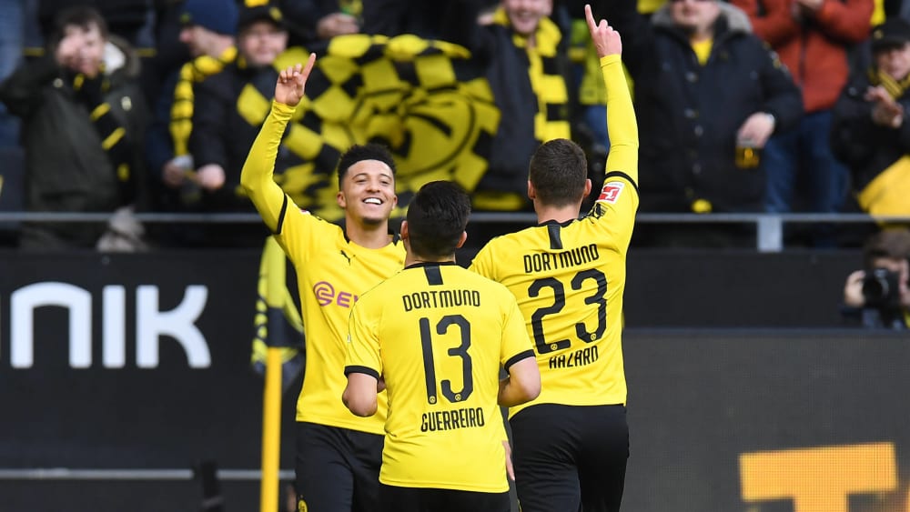 Jadon Sancho (li.) brachte Dortmund in Führung.