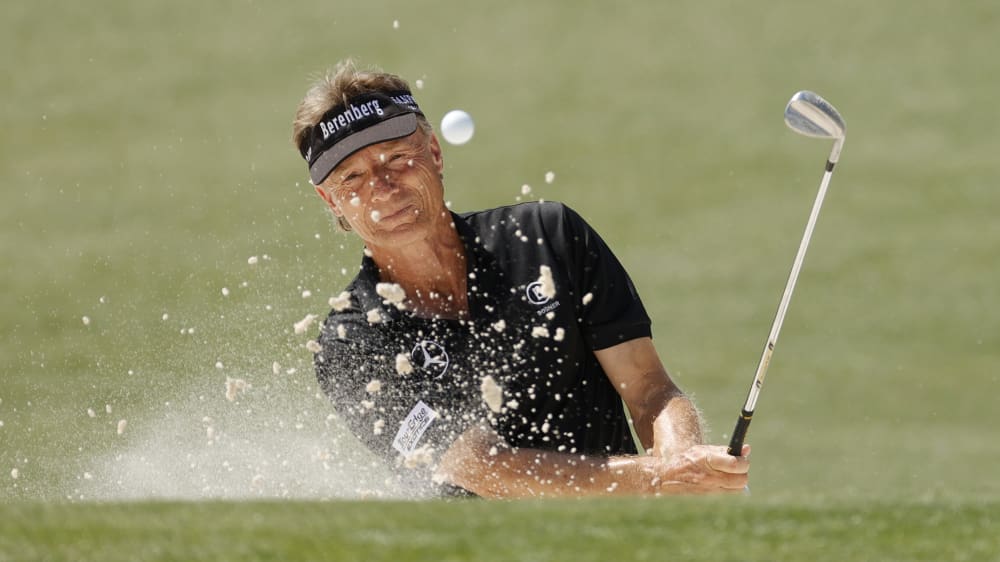 Warm-up an der Magnolia Lane: Bernhard Langer.