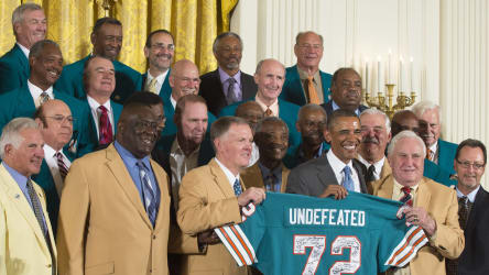 Legenden unter sich: das ungeschlagene Team der Miami Dolphins von 1972.