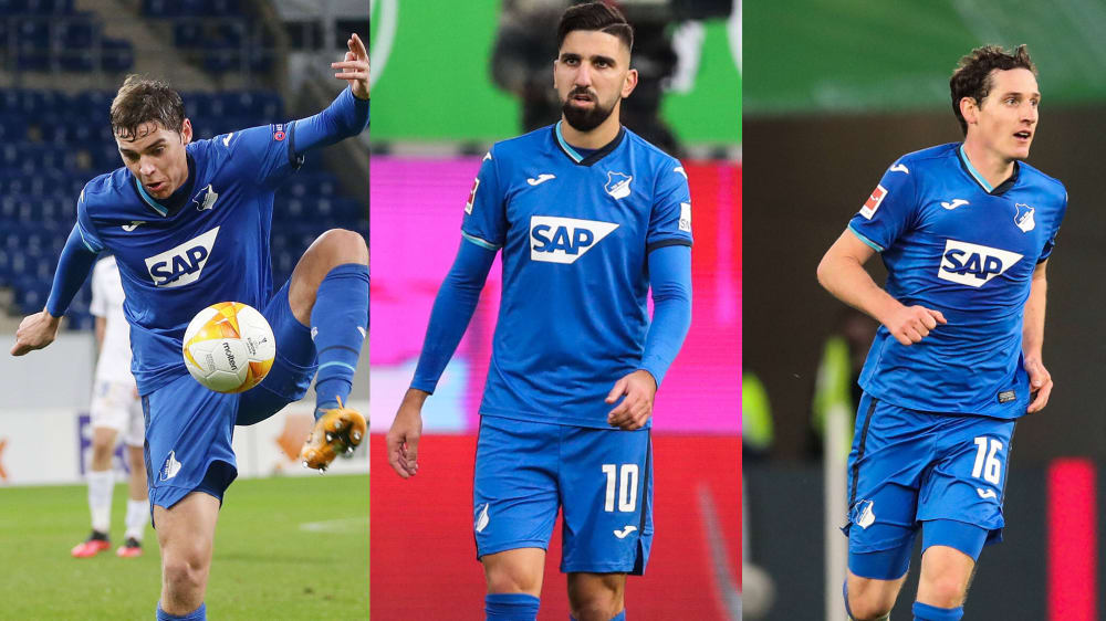 Haben das Europa-League-Spiel in Liberec im Blick: Robert Skov, Munas Dabbur und Sebastian Rudy.