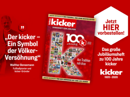 Jubiläumsheft 100 Jahre kicker
