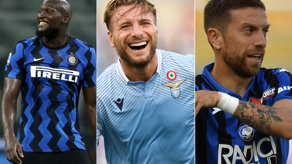 Romelu Lukaku (Inter), Ciro Immobile (Lazio) und Papu Gomez (Atalanta)