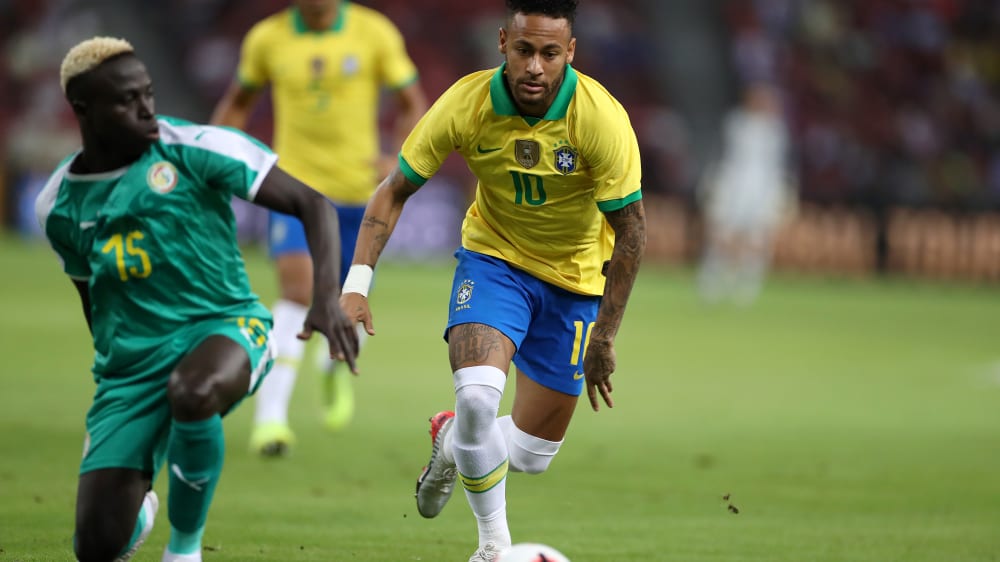 Im Vorwärtsgang gegen den Senegal: Brasiliens Stürmerstar Neymar.