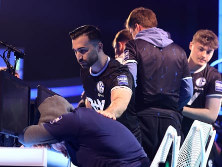 COPENHAGEN, DENMARK below requested MEID´s.
Best regards,2- JULY 22: Hasan Eker (Hasoo19) of FC Schalke 04 and Julius Kühle (Juli) of FC Schalke 04 consolates Dylan Kevin Neuhause (DullenMIK) of NEO and Kai Hense (Hensoo) of NEO r during the knockout match between FC Schalke 04 and NEO as part of the FIFAe Club World Cup 2022 on July 22, 2022 in Copenhagen, Denmark. (Photo by Joosep Martinson - FIFA/FIFA via Getty Images)