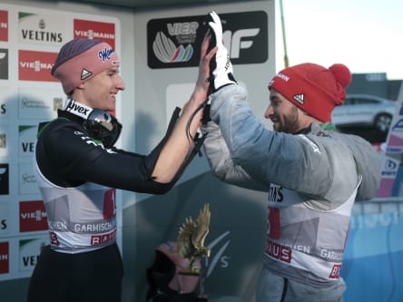 Geiger und Markus Eisenbichler (re.)