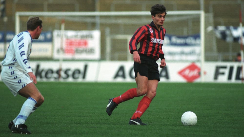 Thomas Reis (re.) 1992 im Dress der Eintracht.