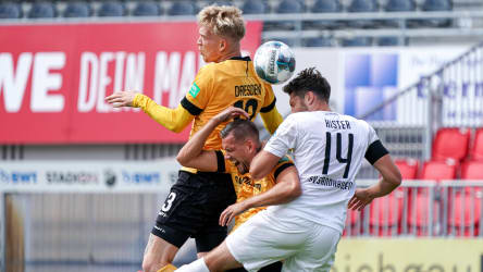 René Klingenburg (unten) und Dynamo Dresden sind nach dem Spiel in Sandhausen nicht mehr zu retten