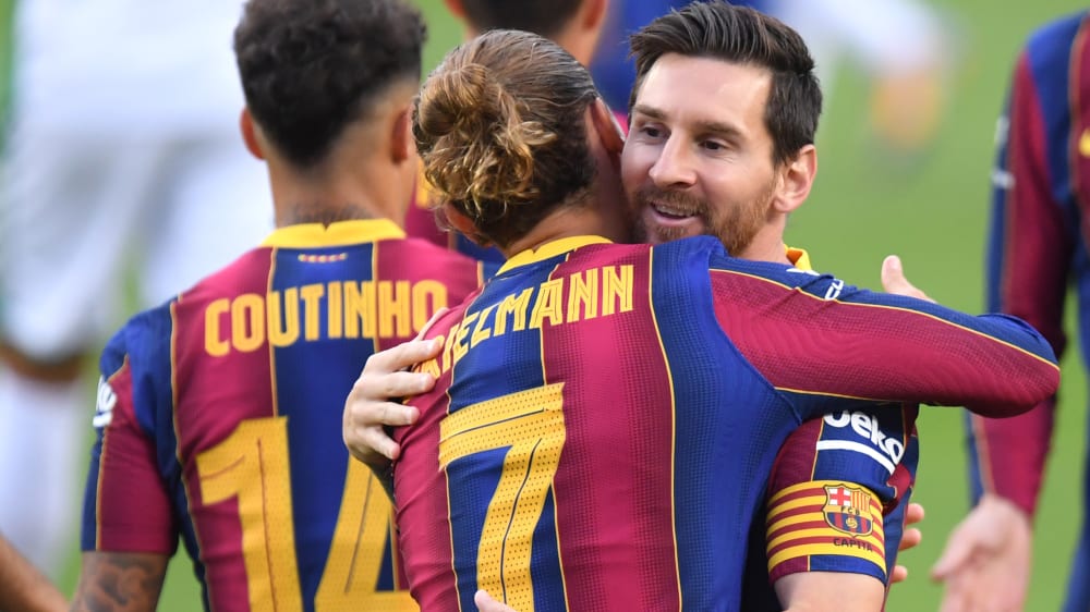 Lionel Messi gratuliert Antoine Griezmann