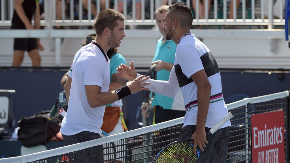 Nick Kyrgios (re.) richtete harte Worte an Borna Coric.