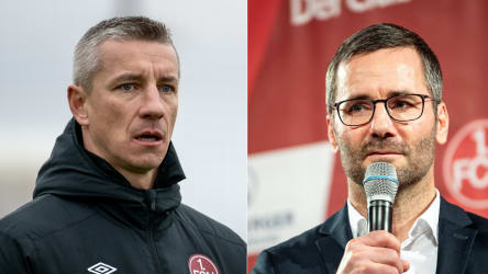 U-21-Coach Marek Mintal (l.) und NLZ-Chef Michael Wiesinger stünden beim 1. FC Nürnberg als interne Lösungen parat