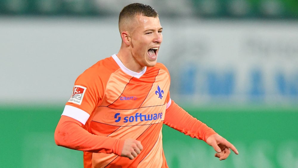 Traumtor: Darmstadts Tim Skarke feiert seinen Treffer zum zwischenzeitlichen 1:0.