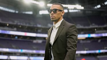 Detroit Lions wide receiver Amon-Ra St. Brown arrives before an NFL football game against the Minnesota Vikings, Thursday, Dec. 25, 2025, in Minneapolis. (AP Photo/Abbie Parr)