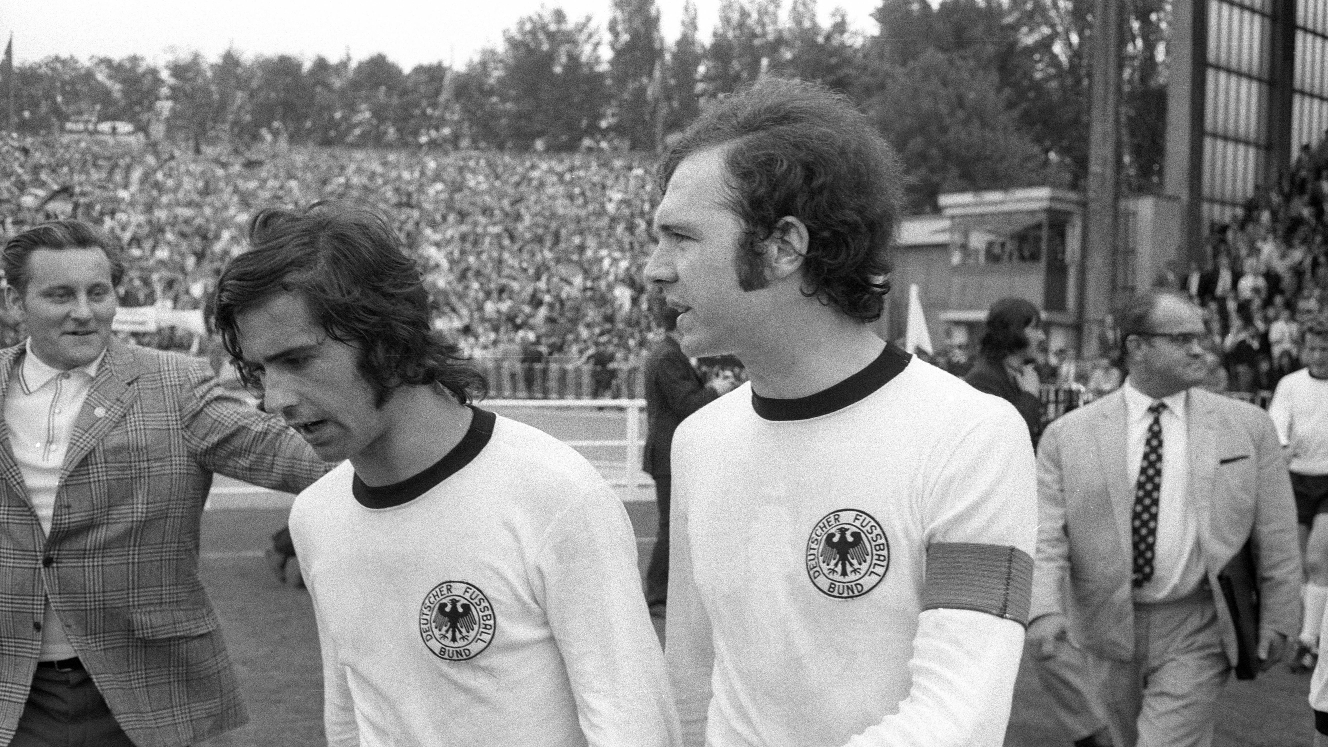 Zum fünften Mal in Folge gemeinsam Weltklasse: Bayern-Duo Gerd Müller (li.) und Franz Beckenbauer