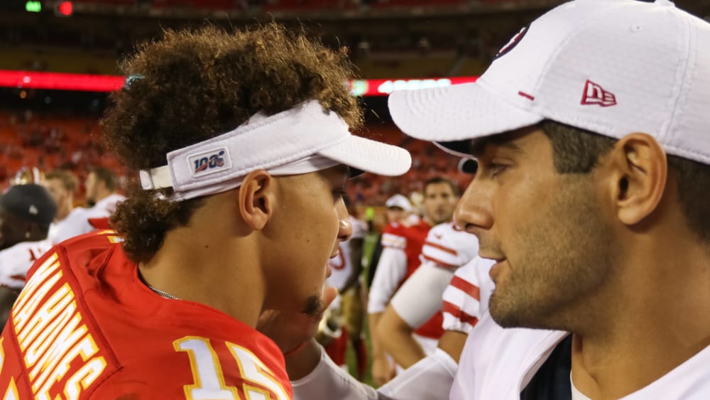 Patrick Mahomes und Jimmy Garoppolo werden sich im Super Bowl LIV begegnen.