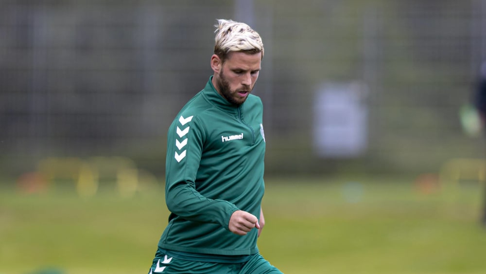 Im Probetraining beim VfB Lübeck: Justin Eilers.