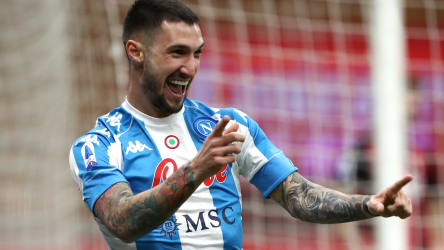 Beste Laune: Napoli-Profi Matteo Politano hat seinen Farben bei der AC Mailand die drei Punkte beschert.