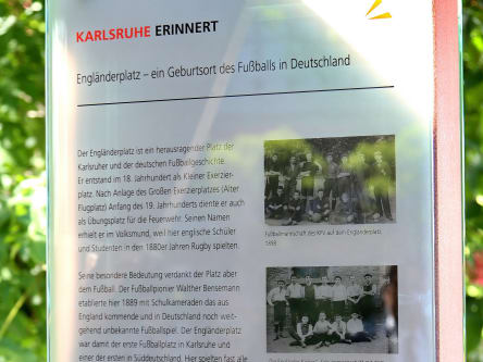 Gedenktafel an den "Engländerplatz" in Karlsruhe