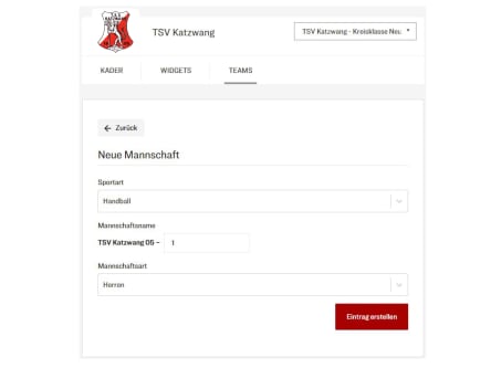 Neue Teams hinzufügen