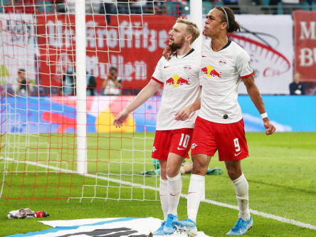Emil Forsberg (links) und Yussuf Poulsen