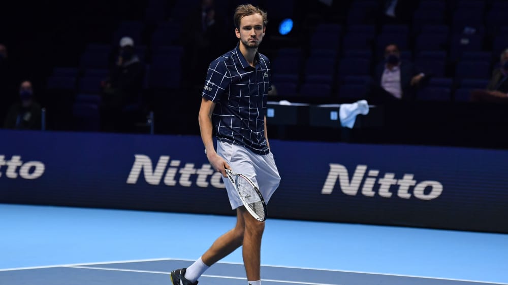 Hurra. Daniil Medvedev nach dem verwandelten Matchball gegen Dominic Thiem.