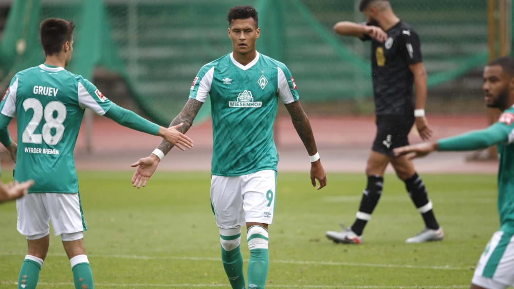 Davie Selke erzielte für Bremen gegen Rehden drei Tore. Er ist für Trainer Florian Kohfeldt eine von vielen Optionen in der Offensive.
