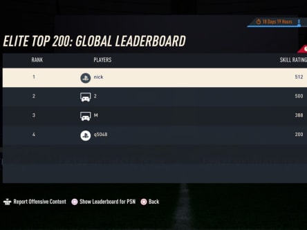 So sieht das Leaderboard in FIFA 23 aus.
