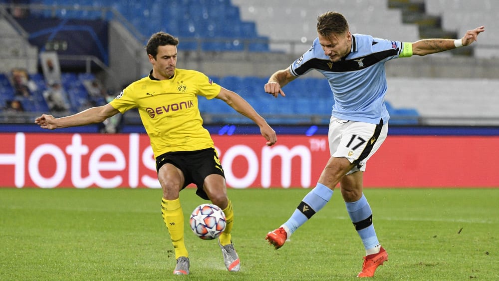 Die Führung für Lazio: Ciro Immobiles Linksschuss findet den Weg ins Netz. Thomas Delaney kommt zu spät.