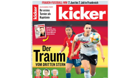 Der Wende-Titel des kicker vom 6. Juni 2019 zur anstehenden Frauen-WM