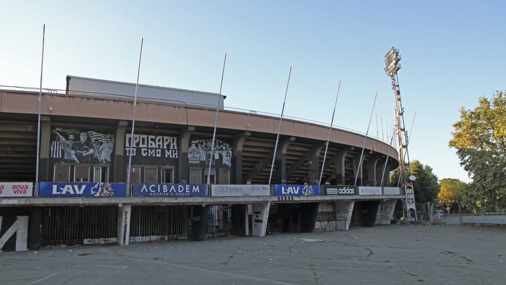 Historischer Ort: Partizans Stadion in der Humska 1 in Belgrad.